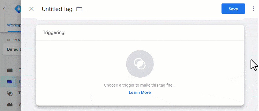 Animated gif showing selecting All Pages trigger for triggering